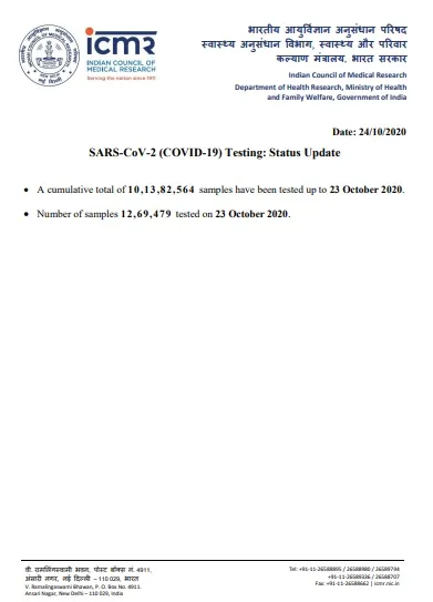 india coronavirus samples tested details icmr 